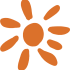 Icône soleil orange - symbole de lumière intérieure et d’éveil spirituel